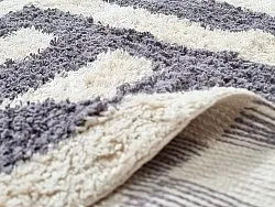 Tappeto A Pelo Lungo - Bergamo Natural Cotton Shaggy (grigio/bianco)