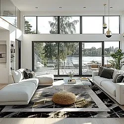 Tappeto Wilton - Castello (nero/bianco)