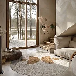 Tappeti rotondi - Cervia Natural Cotton Shaggy (beige)