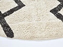 Tappeti rotondi - Chablis Natural Cotton Shaggy (offwhite/nero)