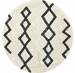 Tappeti rotondi - Chablis Natural Cotton Shaggy (offwhite/nero)