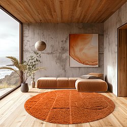 Tappeti rotondi - Cremona Natural Cotton Shaggy (arancia)