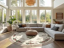 Tappeto rotondo - Delpha (beige/multi)