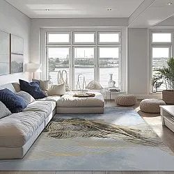 Tappeto Wilton - Ekual (blu/grigio/oro)