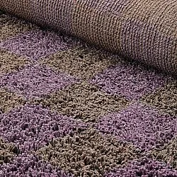 Tappeto A Pelo Lungo - Elsey Natural Cotton Shaggy (marrone/viola)