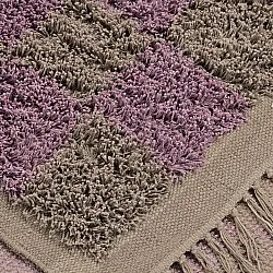 Tappeto A Pelo Lungo - Elsey Natural Cotton Shaggy (marrone/viola)