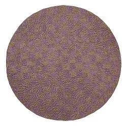 Tappeti rotondi - Elsey Natural Cotton Shaggy (marrone/viola)