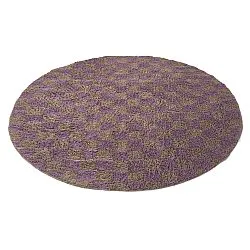Tappeti rotondi - Elsey Natural Cotton Shaggy (marrone/viola)