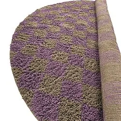 Tappeti rotondi - Elsey Natural Cotton Shaggy (marrone/viola)