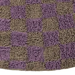 Tappeti rotondi - Elsey Natural Cotton Shaggy (marrone/viola)