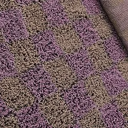Tappeti rotondi - Elsey Natural Cotton Shaggy (marrone/viola)