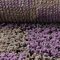 Tappeti rotondi - Elsey Natural Cotton Shaggy (marrone/viola)