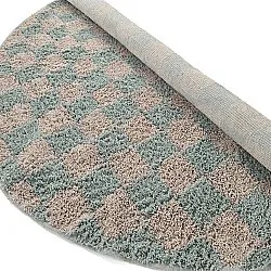 Tappeti rotondi - Elsey Natural Cotton Shaggy (grigio/rosa)