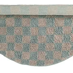 Tappeti rotondi - Elsey Natural Cotton Shaggy (grigio/rosa)
