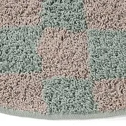 Tappeti rotondi - Elsey Natural Cotton Shaggy (grigio/rosa)