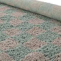Tappeti rotondi - Elsey Natural Cotton Shaggy (grigio/rosa)