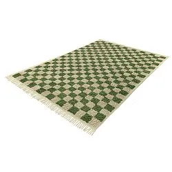 Tappeto A Pelo Lungo - Elsey Natural Cotton Shaggy (verde/beige)