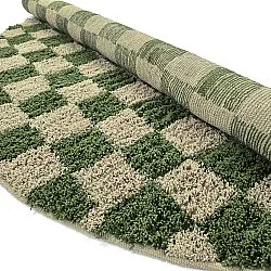 Tappeti rotondi - Elsey Natural Cotton Shaggy (verde/beige)