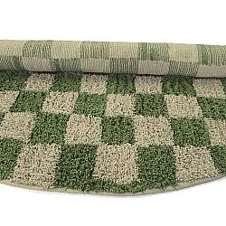 Tappeti rotondi - Elsey Natural Cotton Shaggy (verde/beige)