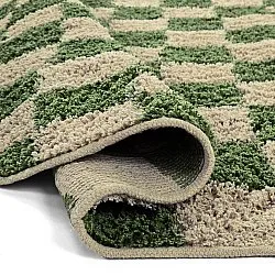 Tappeti rotondi - Elsey Natural Cotton Shaggy (verde/beige)