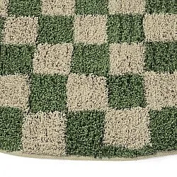 Tappeti rotondi - Elsey Natural Cotton Shaggy (verde/beige)