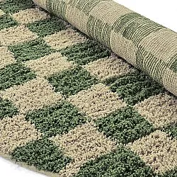 Tappeti rotondi - Elsey Natural Cotton Shaggy (verde/beige)