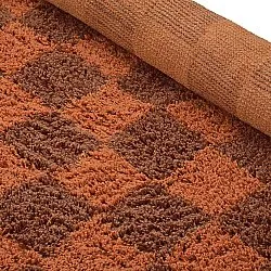 Tappeti rotondi - Elsey Natural Cotton Shaggy (arancione/rosso)