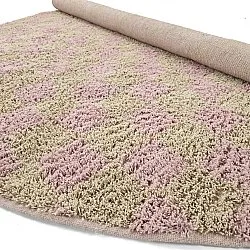 Tappeti rotondi - Elsey Natural Cotton Shaggy (rosa/arancione)