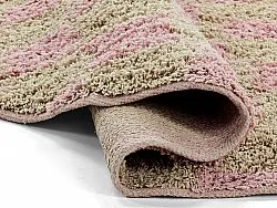 Tappeti rotondi - Elsey Natural Cotton Shaggy (rosa/arancione)