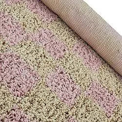 Tappeti rotondi - Elsey Natural Cotton Shaggy (rosa/arancione)