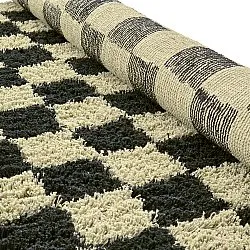 Tappeto A Pelo Lungo - Elsey Natural Cotton Shaggy (nero/beige)