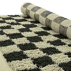 Tappeto A Pelo Lungo - Elsey Natural Cotton Shaggy (nero/beige)
