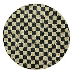 Tappeti rotondi - Elsey Natural Cotton Shaggy (nero/beige)
