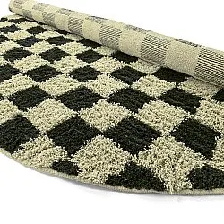 Tappeti rotondi - Elsey Natural Cotton Shaggy (nero/beige)