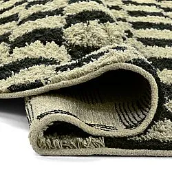 Tappeti rotondi - Elsey Natural Cotton Shaggy (nero/beige)