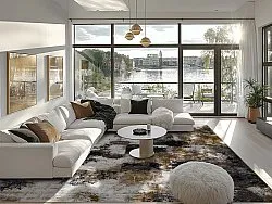 Tappeto Wilton - Flores (nero/marrone/bianco)