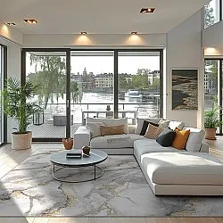 Tappeto Wilton - Genova (grigio/bianco/oro)