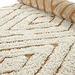 Tappeto A Pelo Lungo - Holwell Natural Cotton Shaggy (bianco sporco/marrone)