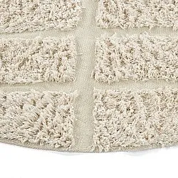 Tappeto rotondo - Ikara Natural Cotton Shaggy (crema)