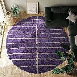Tappeto rotondo - Ikara Natural Cotton Shaggy (viola)