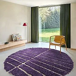 Tappeto rotondo - Ikara Natural Cotton Shaggy (viola)