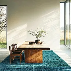 Tappeto A Pelo Lungo - Ikara Natural Cotton Shaggy (turchese)
