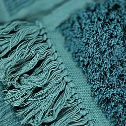 Tappeto A Pelo Lungo - Ikara Natural Cotton Shaggy (turchese)