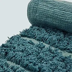 Tappeto rotondo - Ikara Natural Cotton Shaggy (turchese)