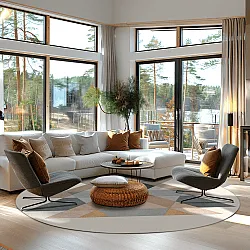 Tappeto rotondo - Jeral (beige/multi)