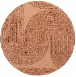 Tappeti rotondi - Jovie Natural Cotton Shaggy (terracotta)