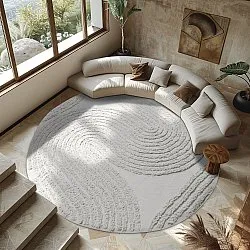 Tappeti rotondi - Jovie Natural Cotton Shaggy (offwhite)
