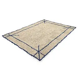 Tappeto A Pelo Lungo - Kairi Natural Cotton Shaggy (beige/blu)