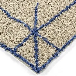 Tappeto A Pelo Lungo - Kairi Natural Cotton Shaggy (beige/blu)