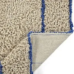Tappeto A Pelo Lungo - Kairi Natural Cotton Shaggy (beige/blu)